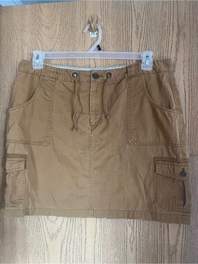 Carhartt Tan Cargo Mini Skirt with Drawstring Waist size 16